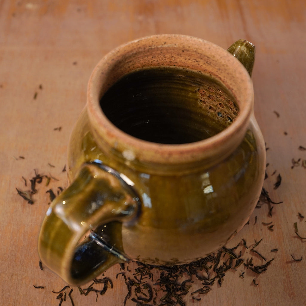 Handmade Olive Green Stoneware Teapot | Wheel-Thrown Ceramic Teapot