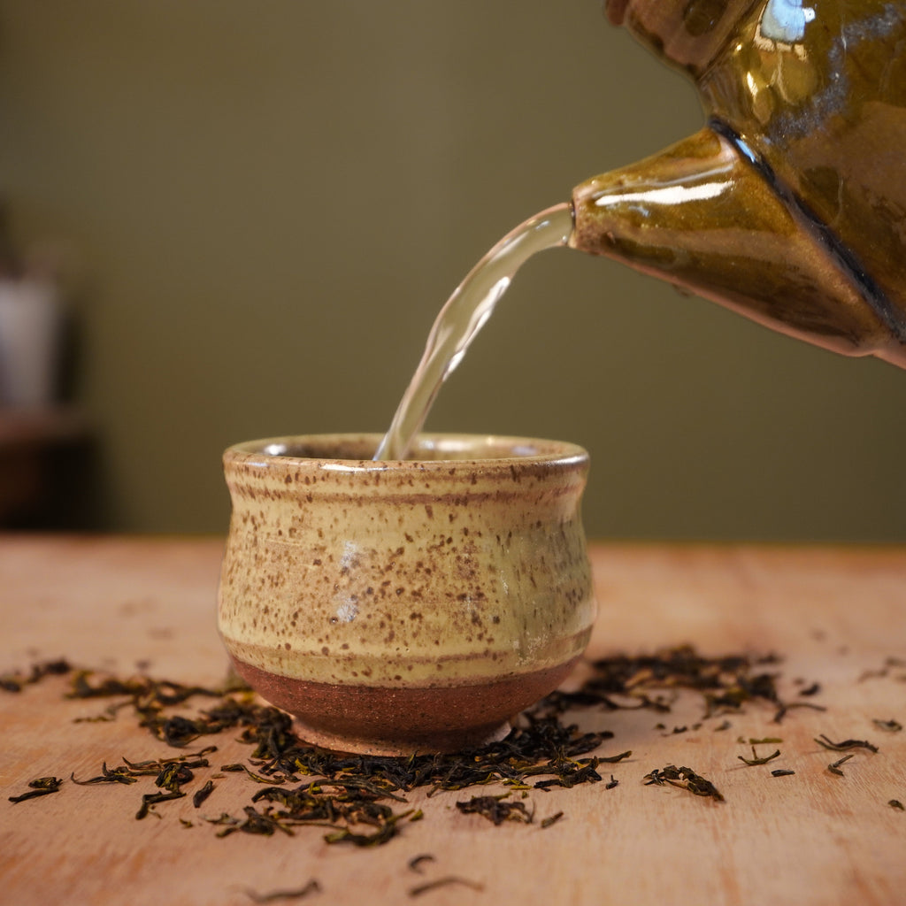 Handmade Olive Green Stoneware Teapot | Wheel-Thrown Ceramic Teapot