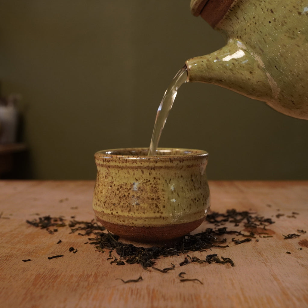 Handmade Light Green Stoneware Teapot | Wheel-Thrown Ceramic Teapot