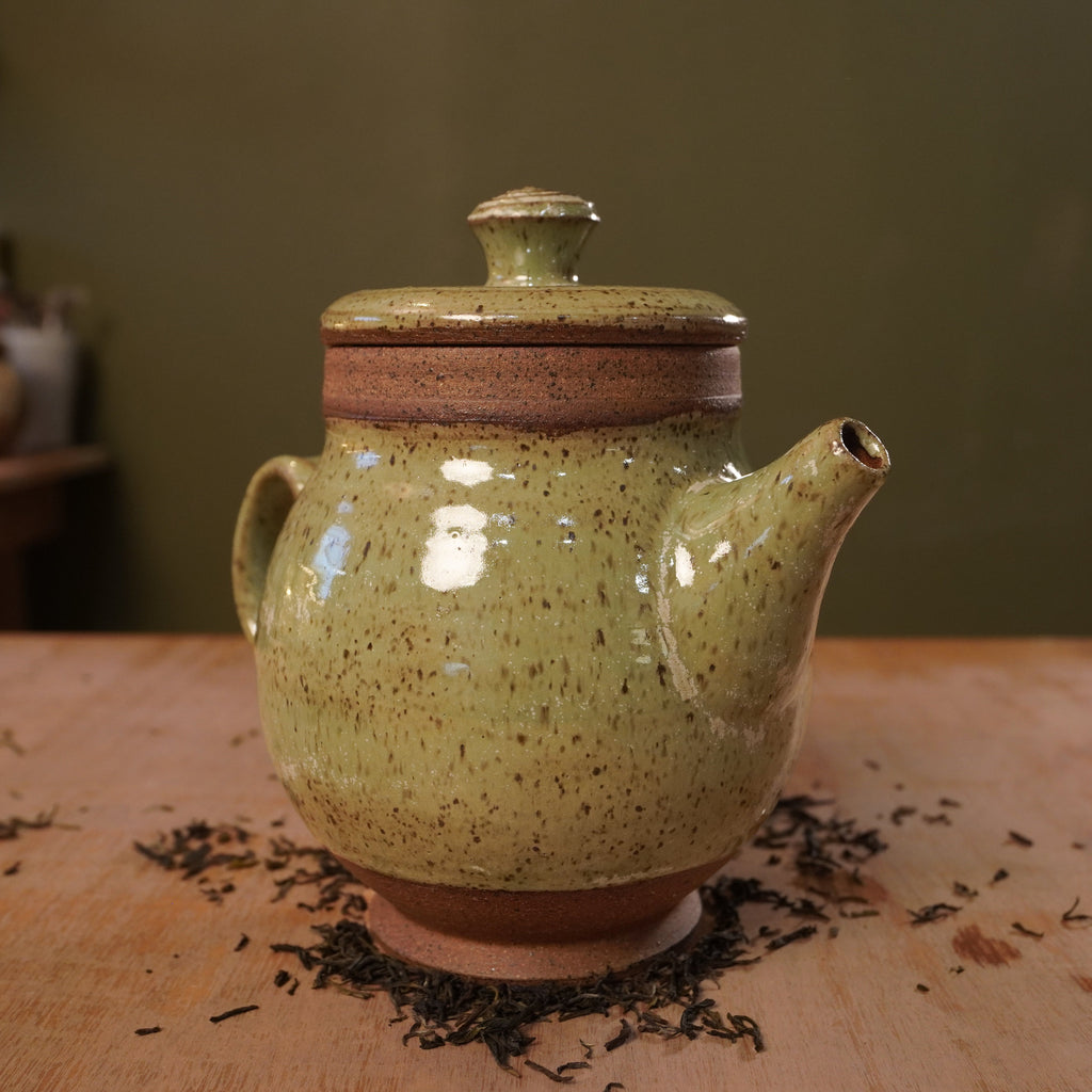 Handmade Light Green Stoneware Teapot | Wheel-Thrown Ceramic Teapot