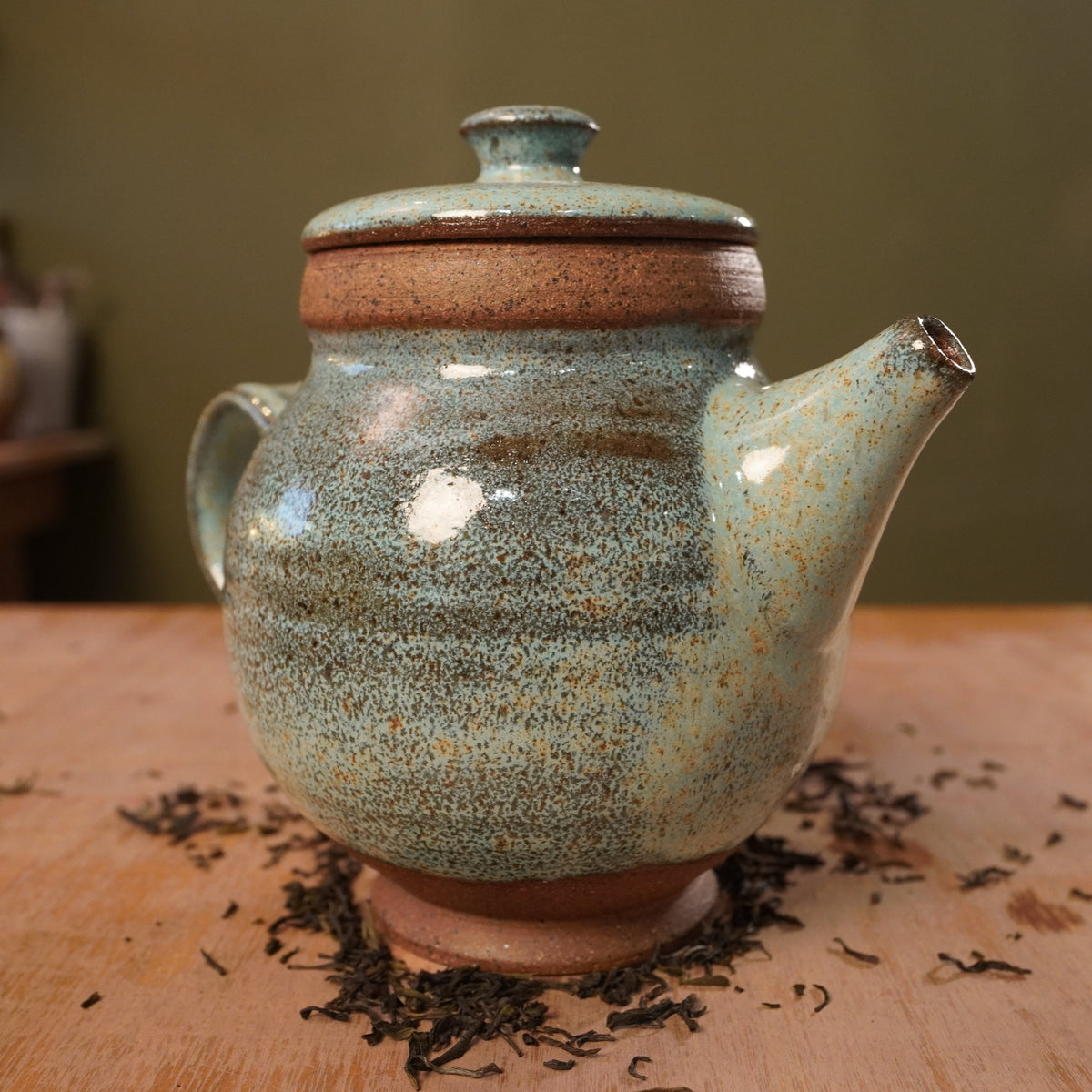 Handmade Lagoon Blue Stoneware Teapot | Wheel-Thrown Ceramic Teapot