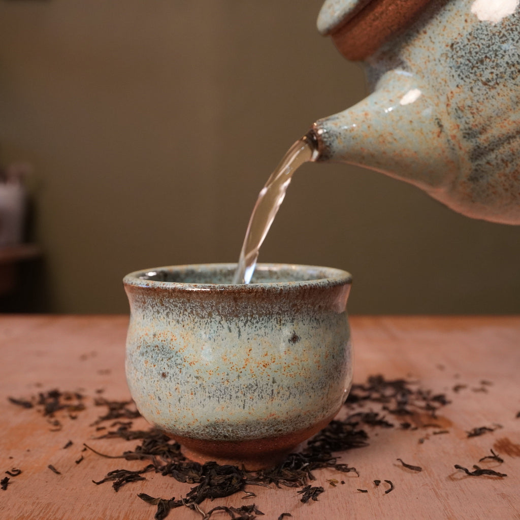 Handmade Lagoon Blue Stoneware Teapot | Wheel-Thrown Ceramic Teapot