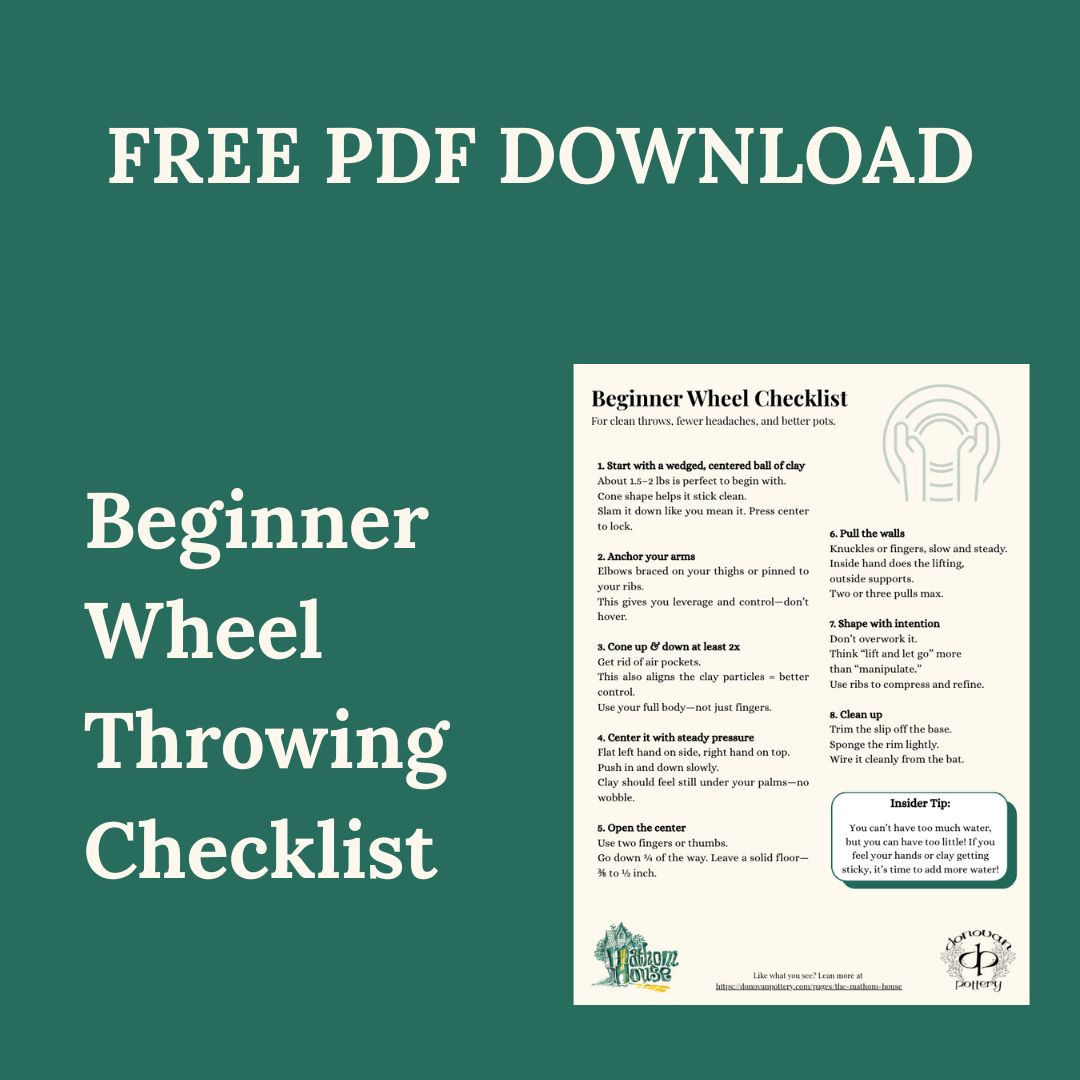 Download: FREE Beginner Wheel Throwing Checklist