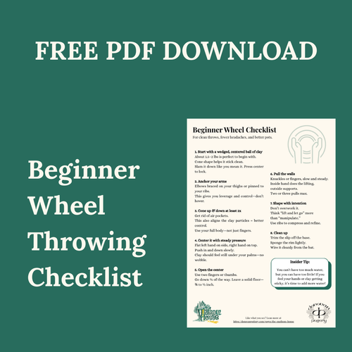 Download: FREE Beginner Wheel Throwing Checklist