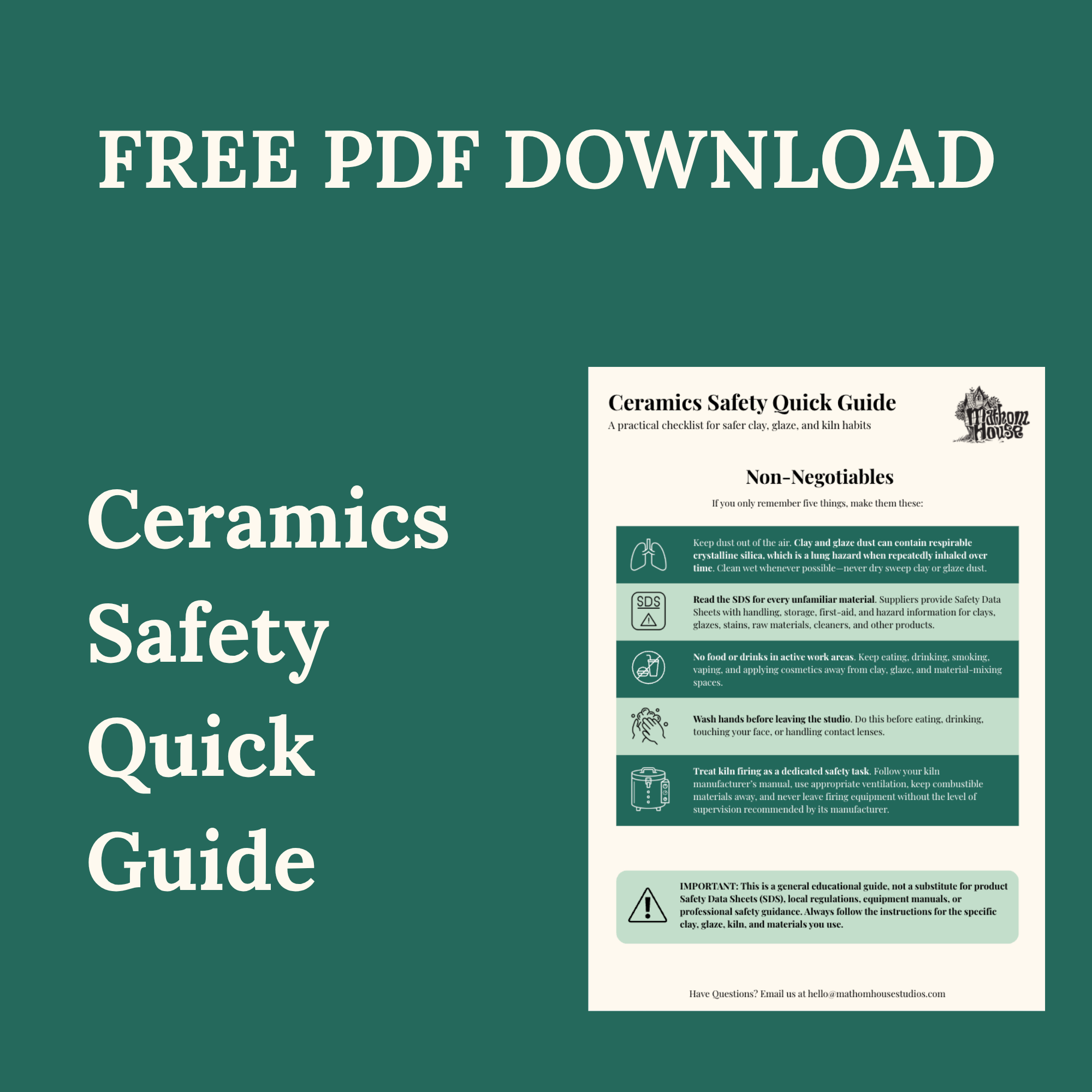 Download: FREE Ceramics Safety Quick Guide